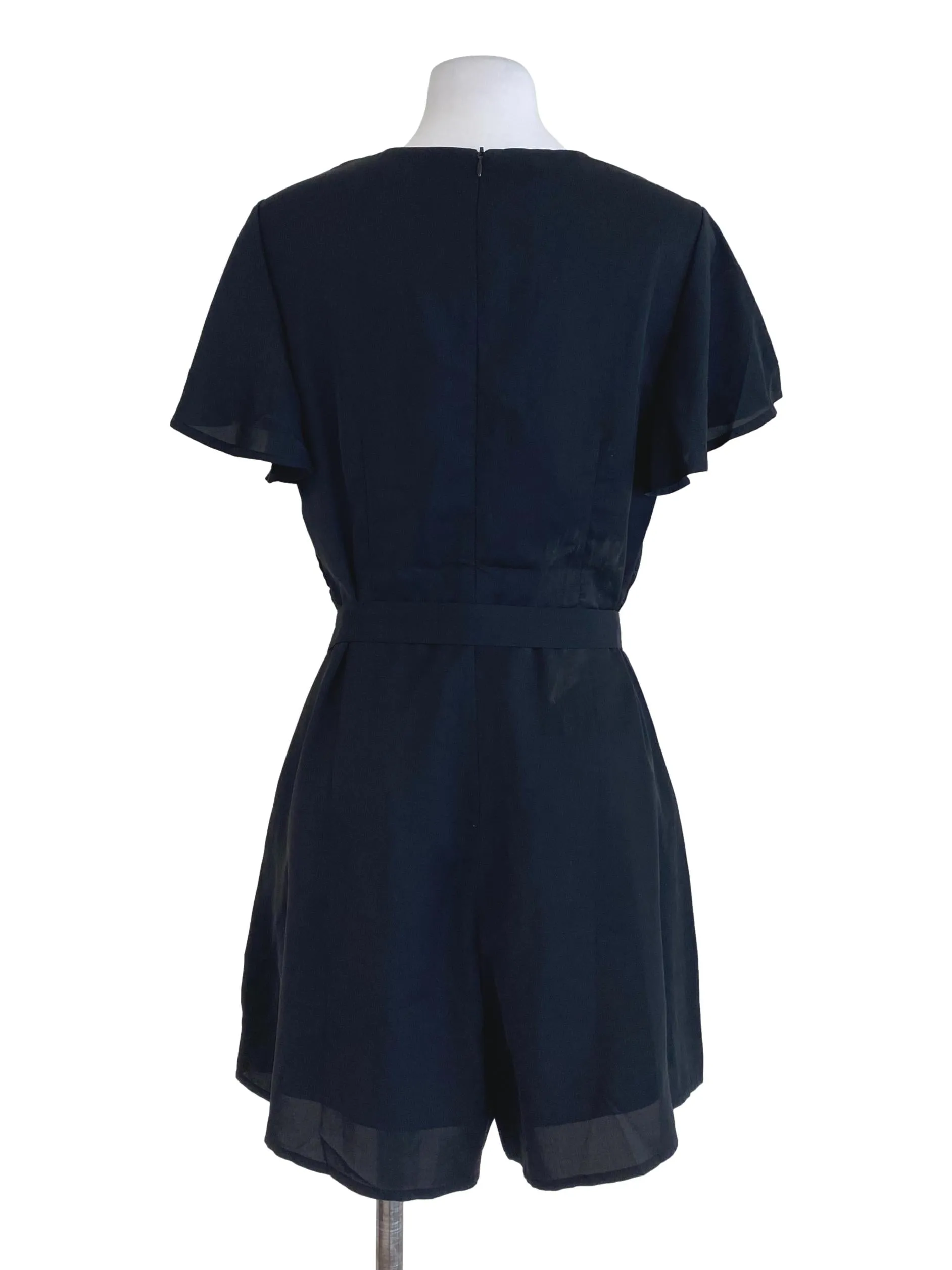 Black Plain Romper