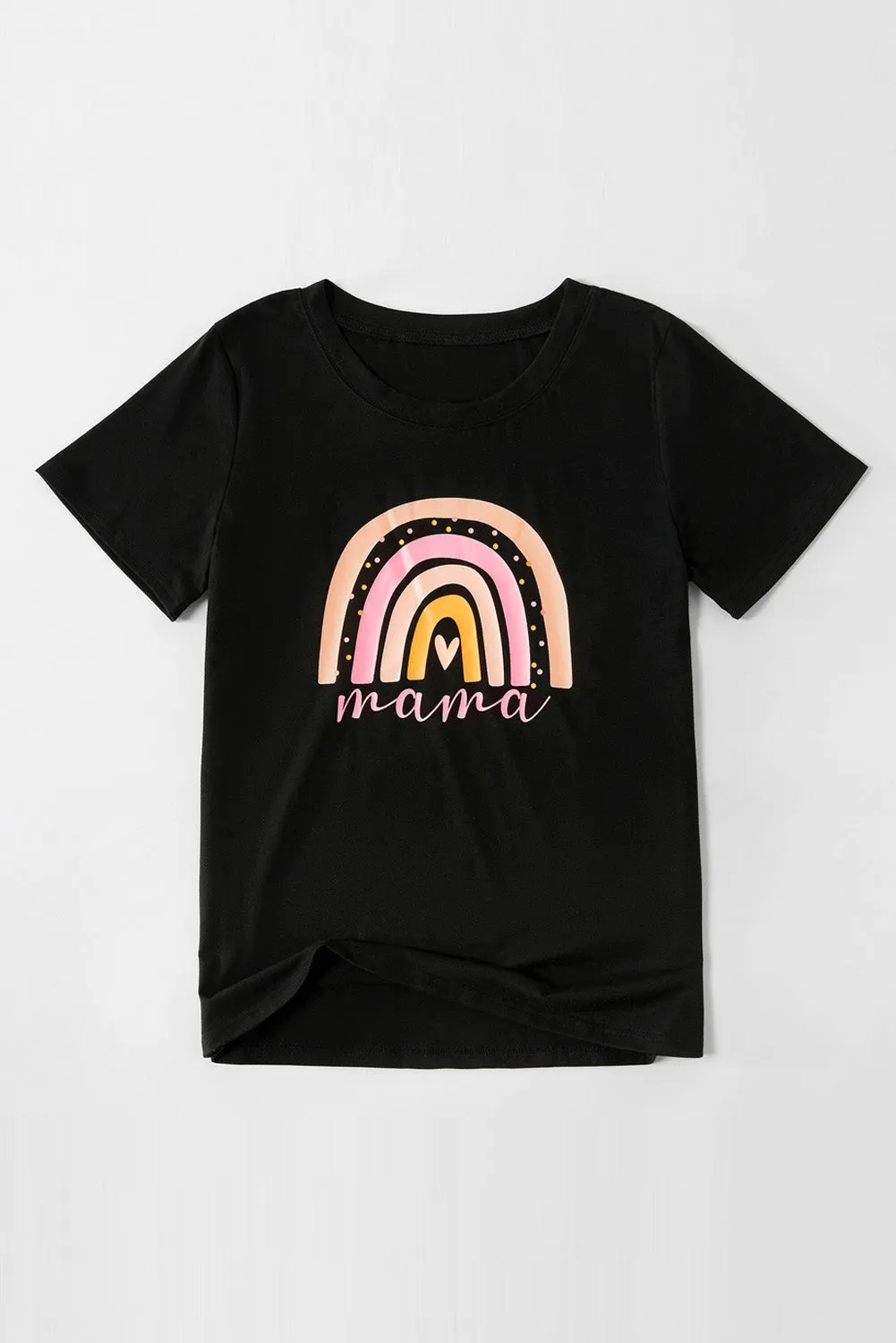 Black Rainbow mama Print Parent-child T-shirt