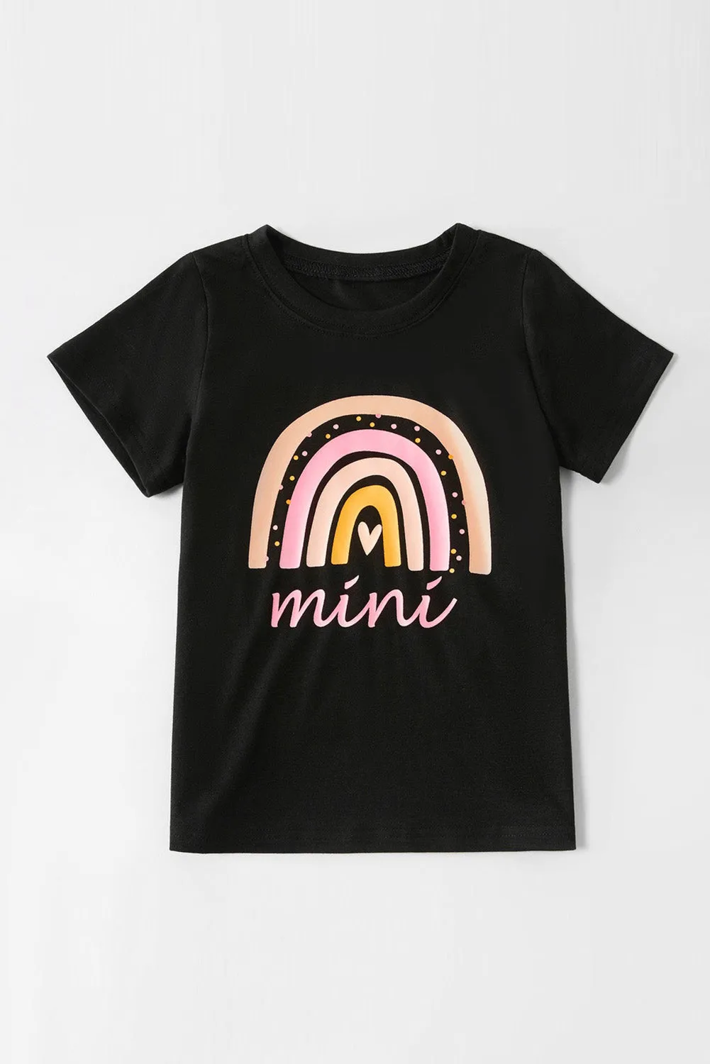 Black Rainbow mama Print Parent-child T-shirt