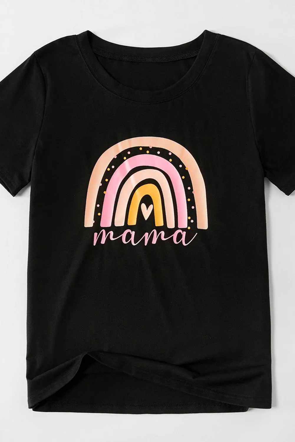 Black Rainbow mama Print Parent-child T-shirt