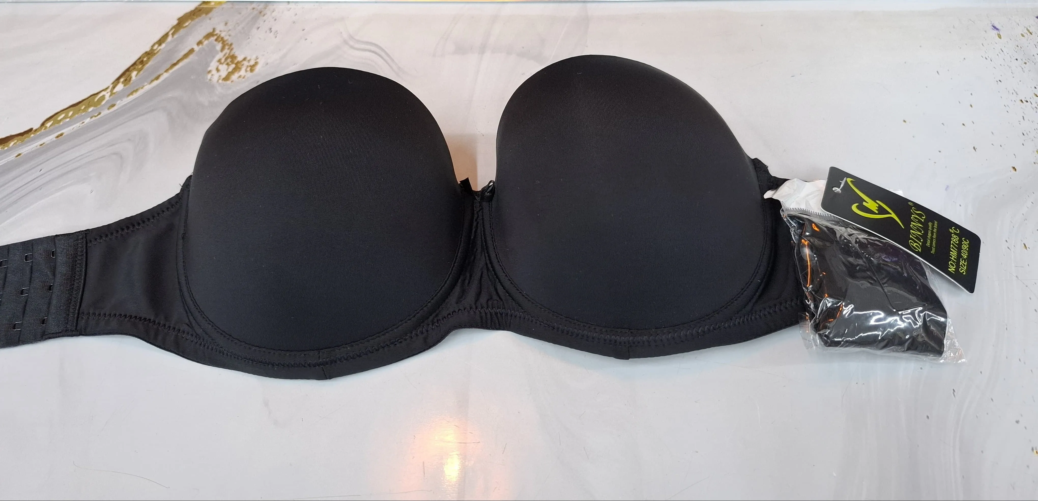 Black Strapless Bra- Cup C