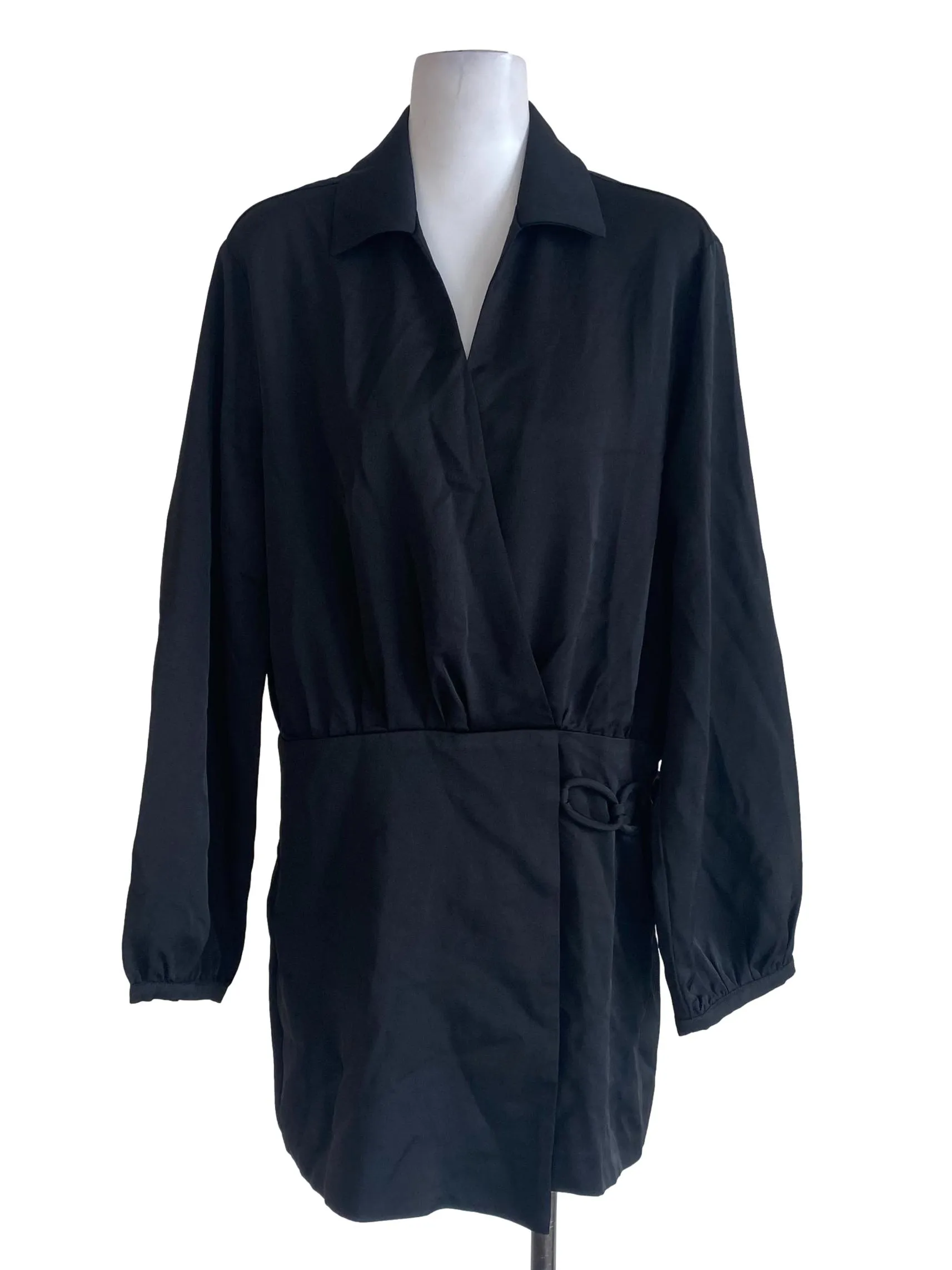 Black V Neck Rompers
