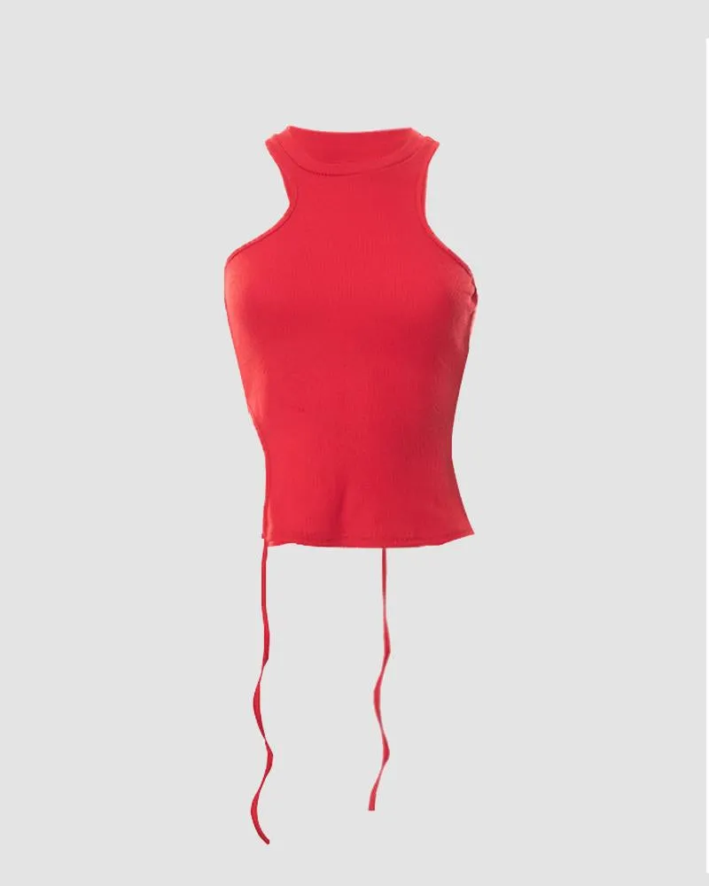Blood Moon Cut Out Halter Top