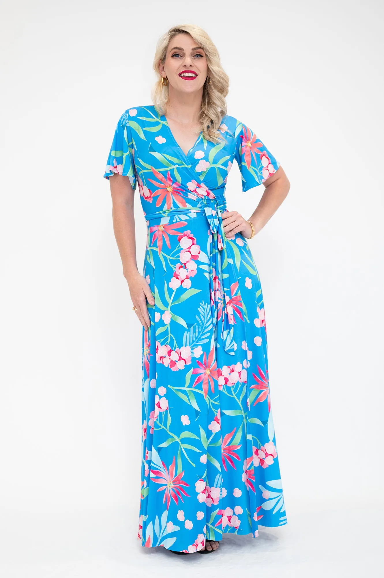 Blue Hydrangea - Wrap Dress