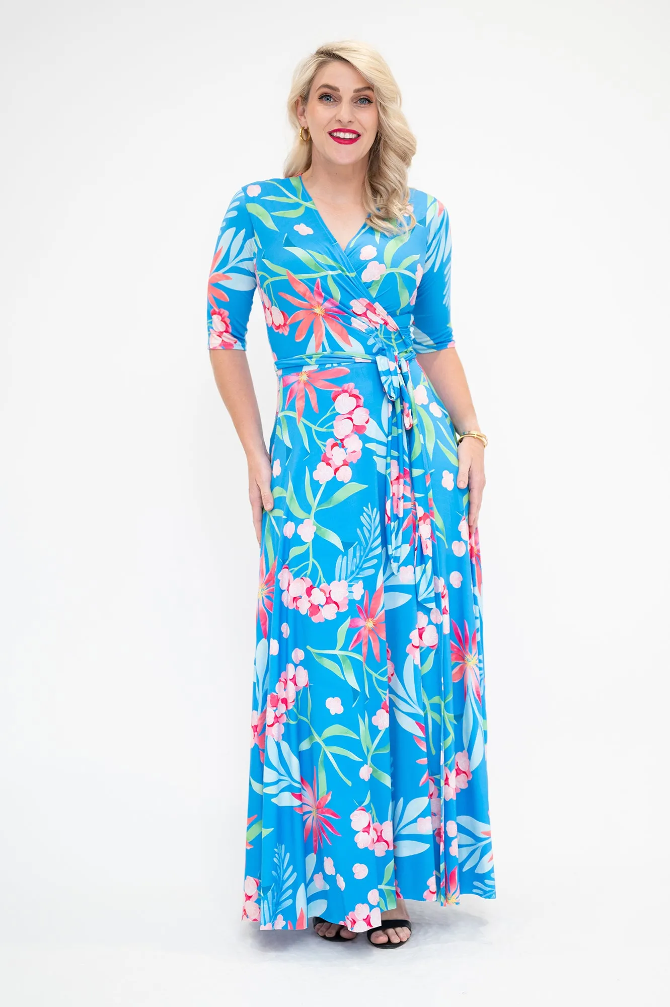 Blue Hydrangea - Wrap Dress