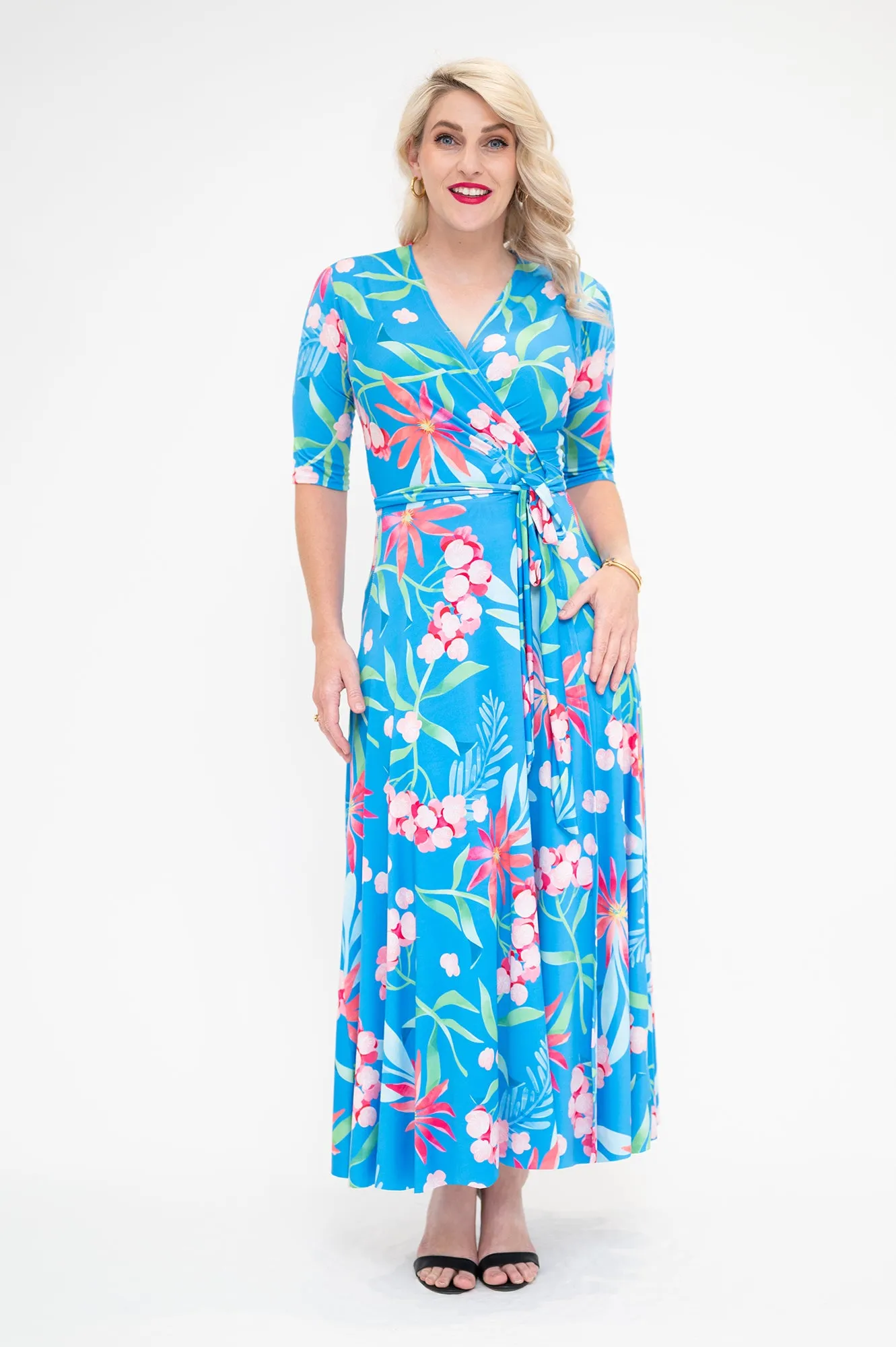 Blue Hydrangea - Wrap Dress
