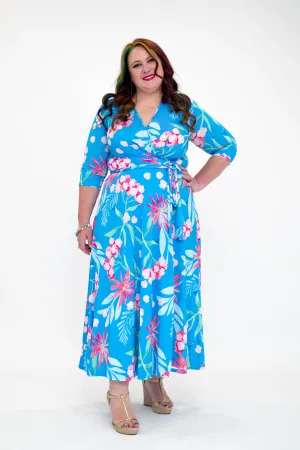 Blue Hydrangea - Wrap Dress