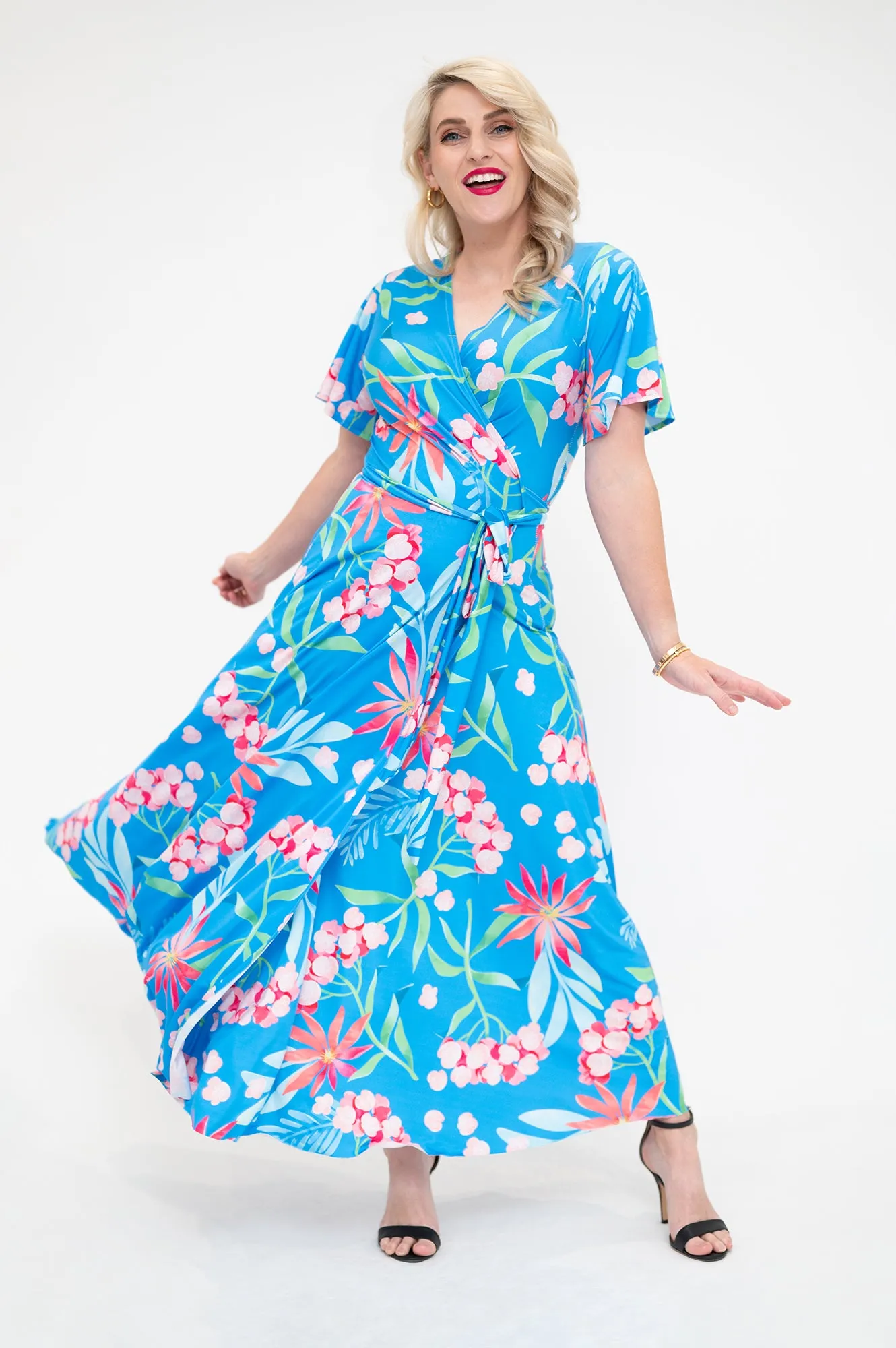 Blue Hydrangea - Wrap Dress