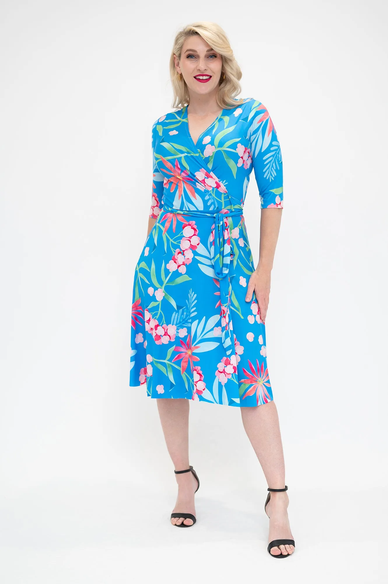 Blue Hydrangea - Wrap Dress