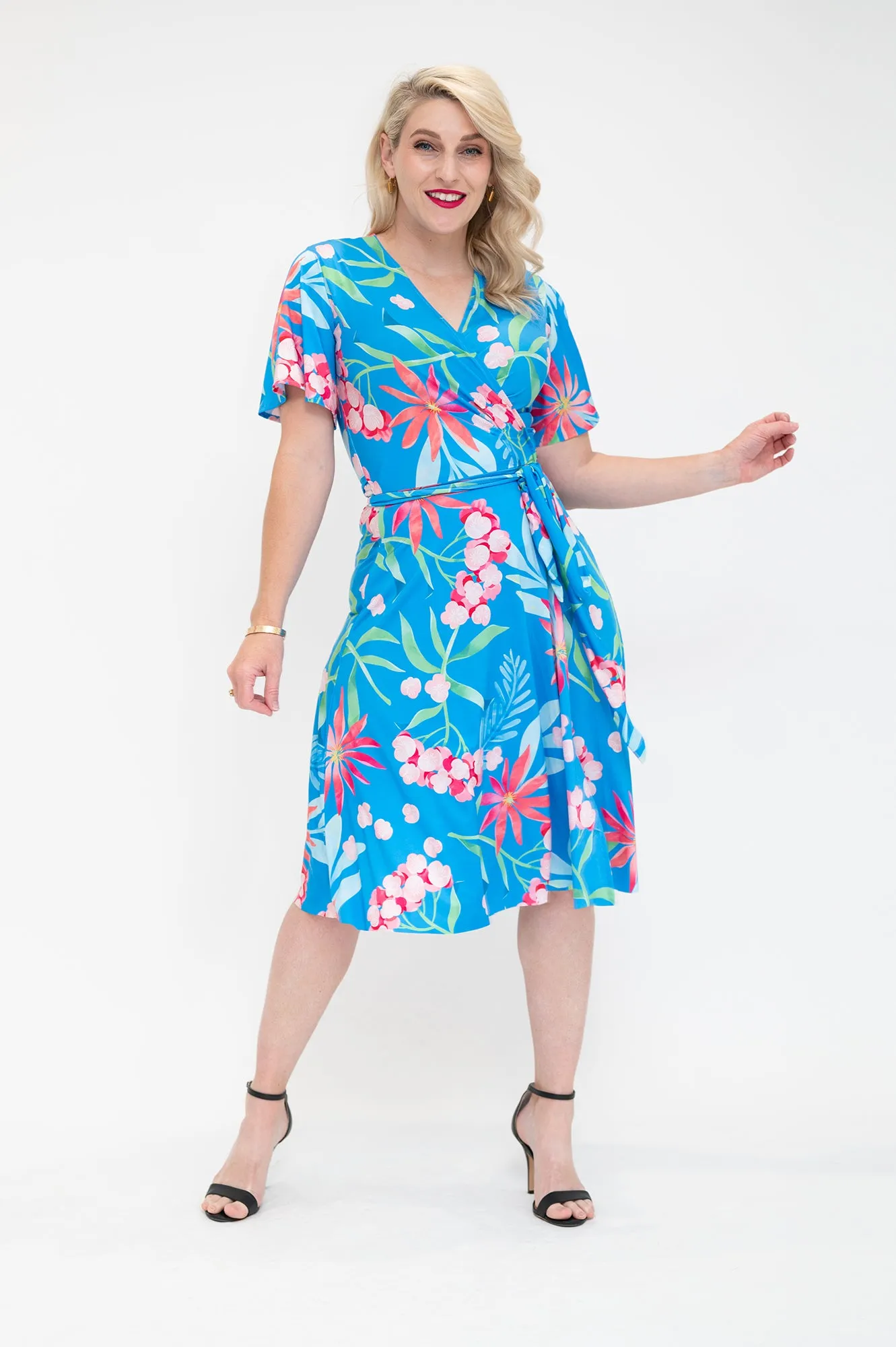 Blue Hydrangea - Wrap Dress