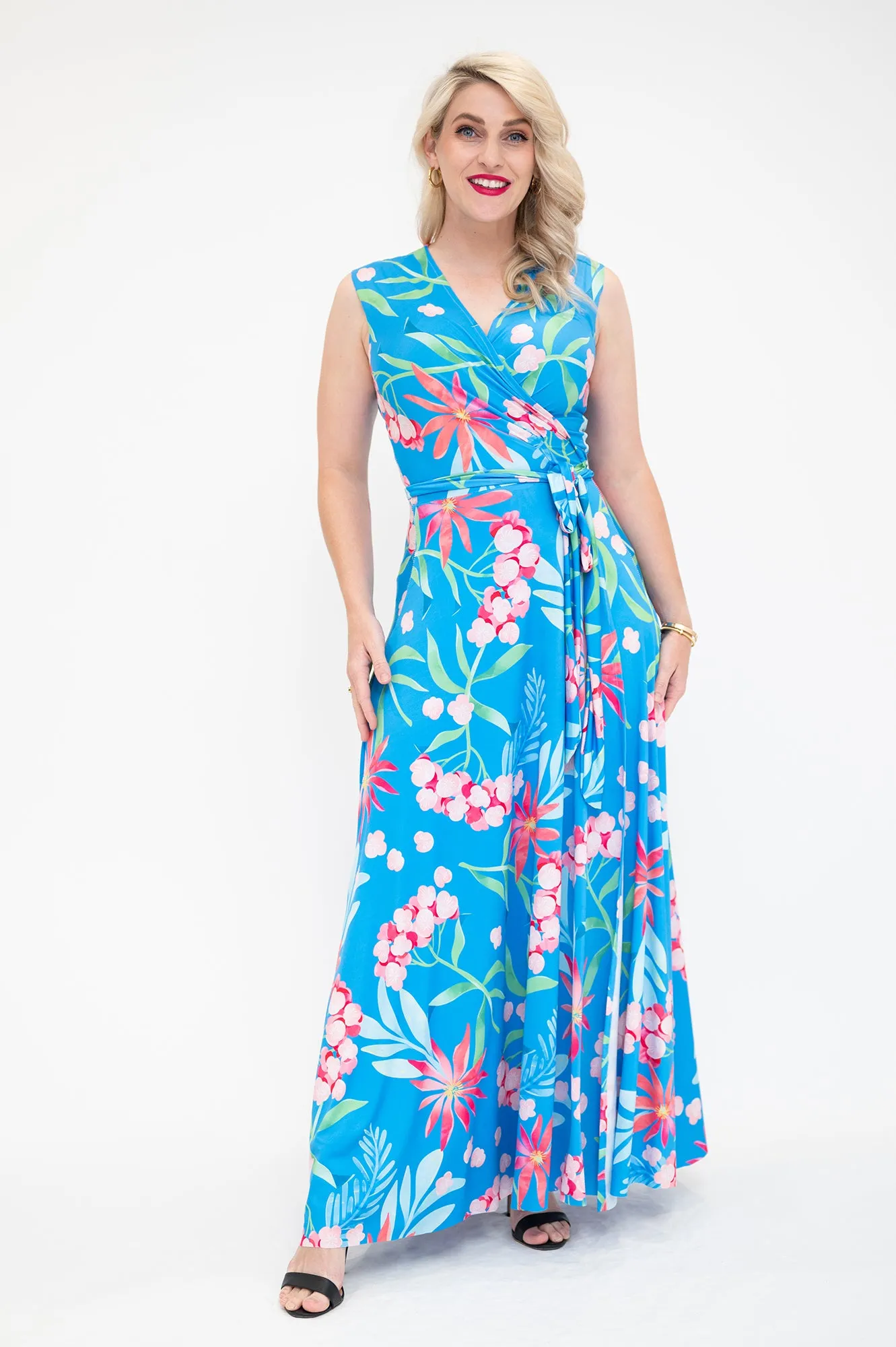 Blue Hydrangea - Wrap Dress