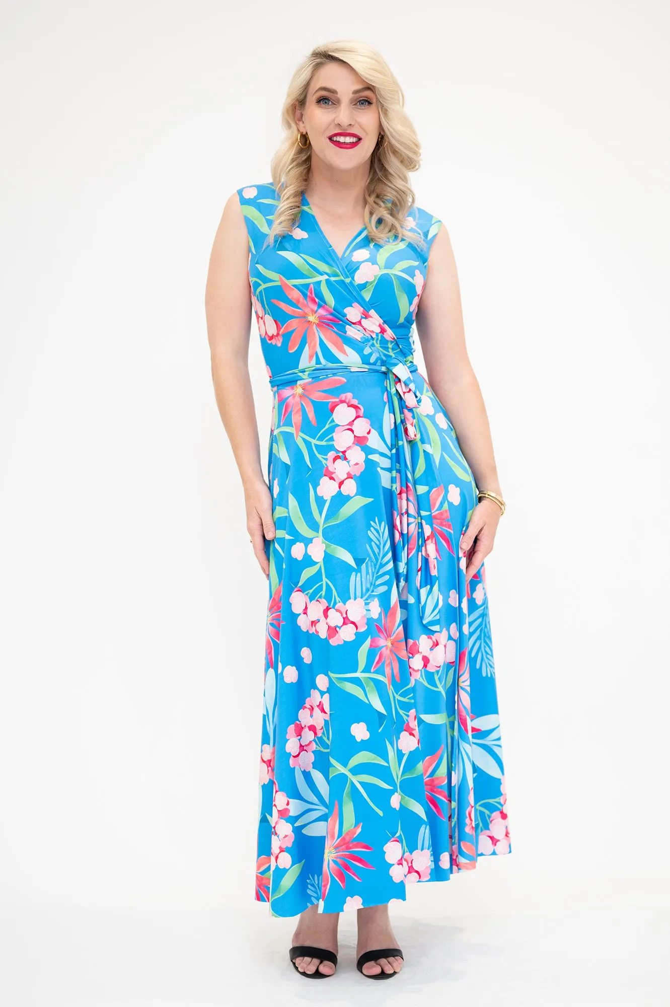 Blue Hydrangea - Wrap Dress