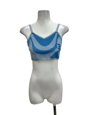 Blue Knitted Cropped Camisole