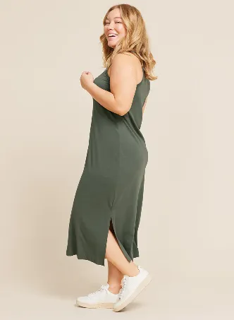 Boody Racerback Dress - Moss - FINAL SALE