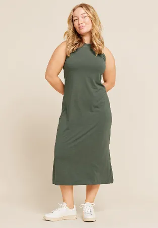 Boody Racerback Dress - Moss - FINAL SALE