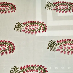 Botanical Red Wisteria Hand Block Print
