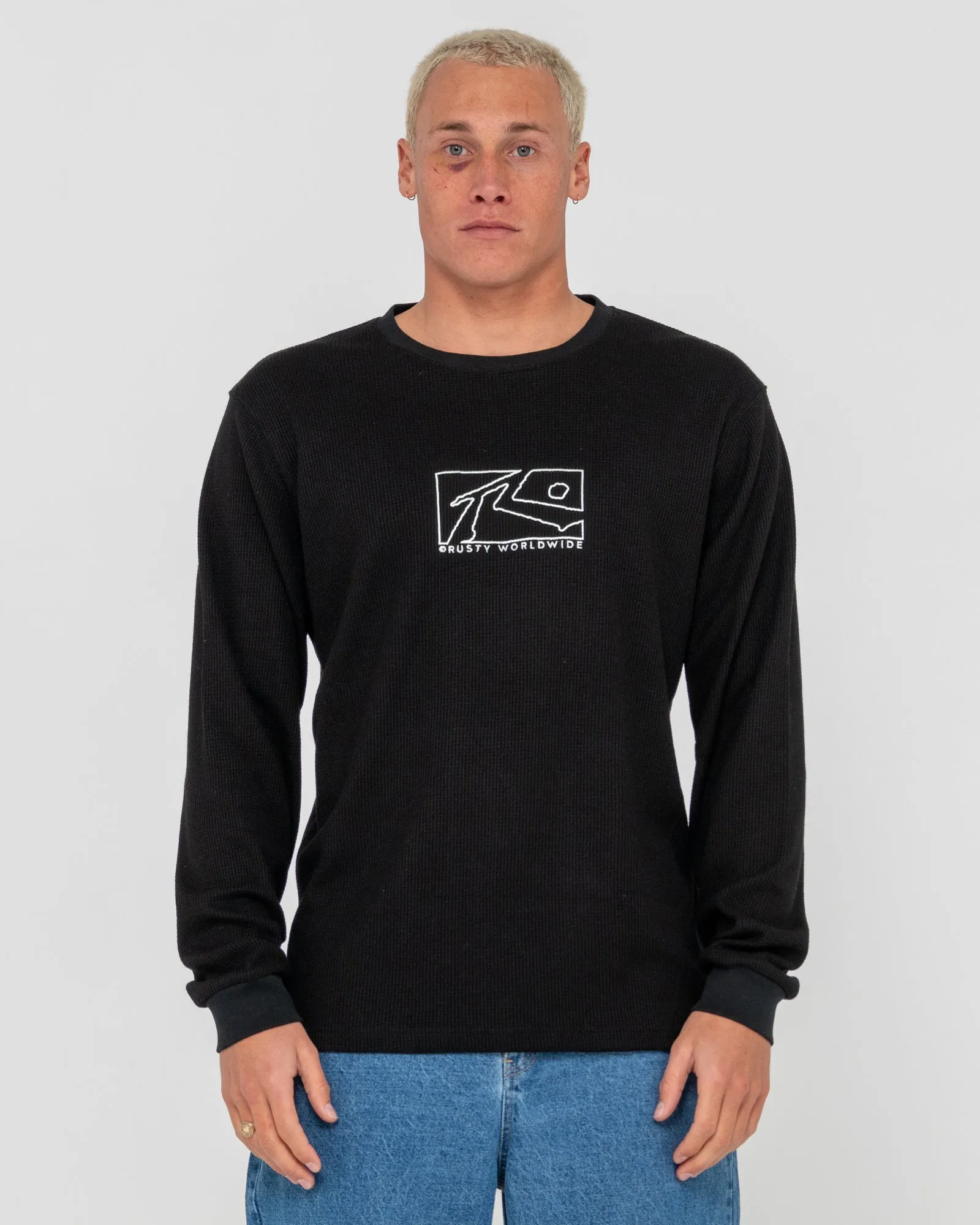 Boxed Out Waffle Long Sleeve Tee