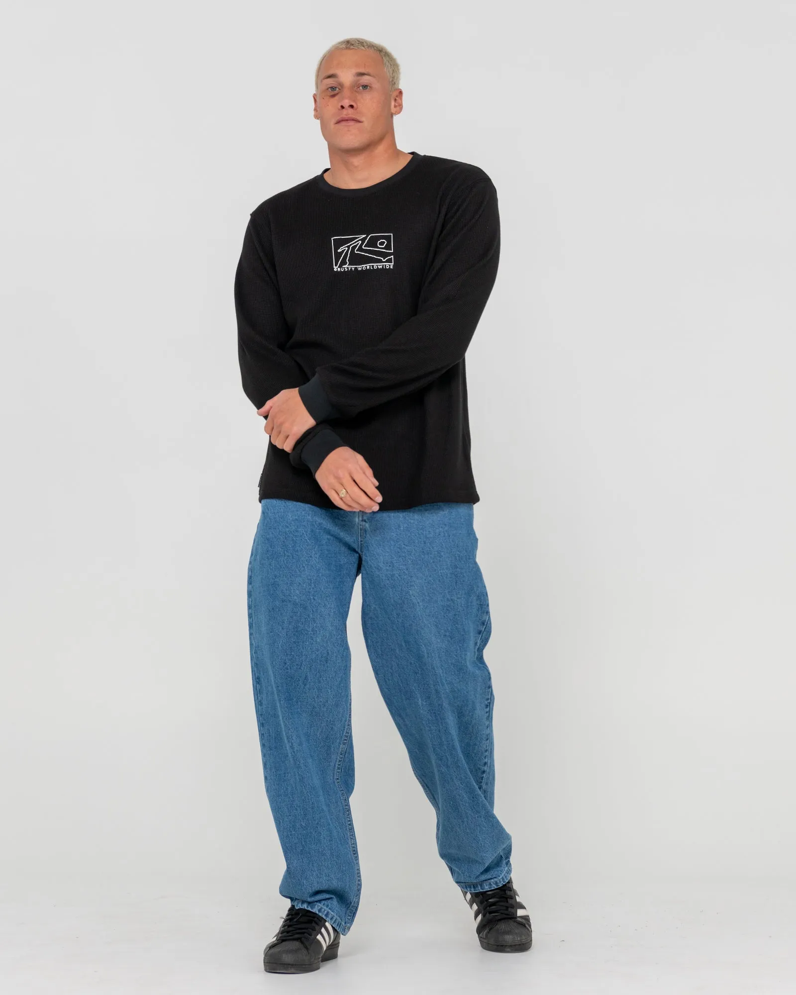 Boxed Out Waffle Long Sleeve Tee