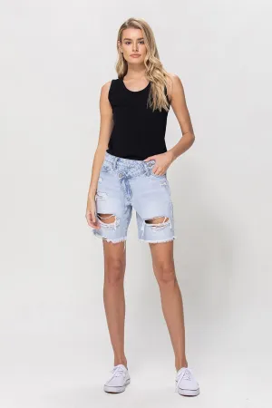 Boyfriend Cross Over Denim Shorts