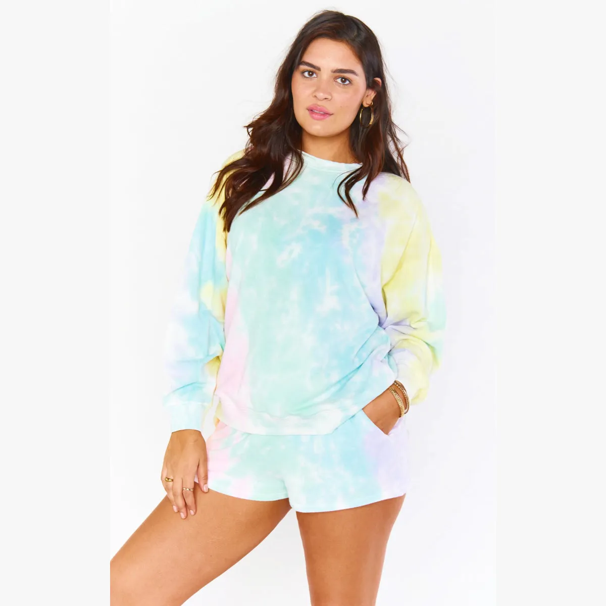 Boyfriend Sweatshirt-Rainbow Tie Dye