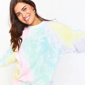 Boyfriend Sweatshirt-Rainbow Tie Dye