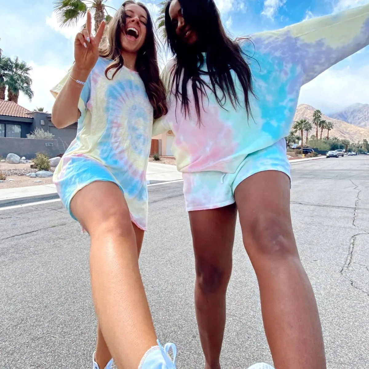 Boyfriend Sweatshirt-Rainbow Tie Dye