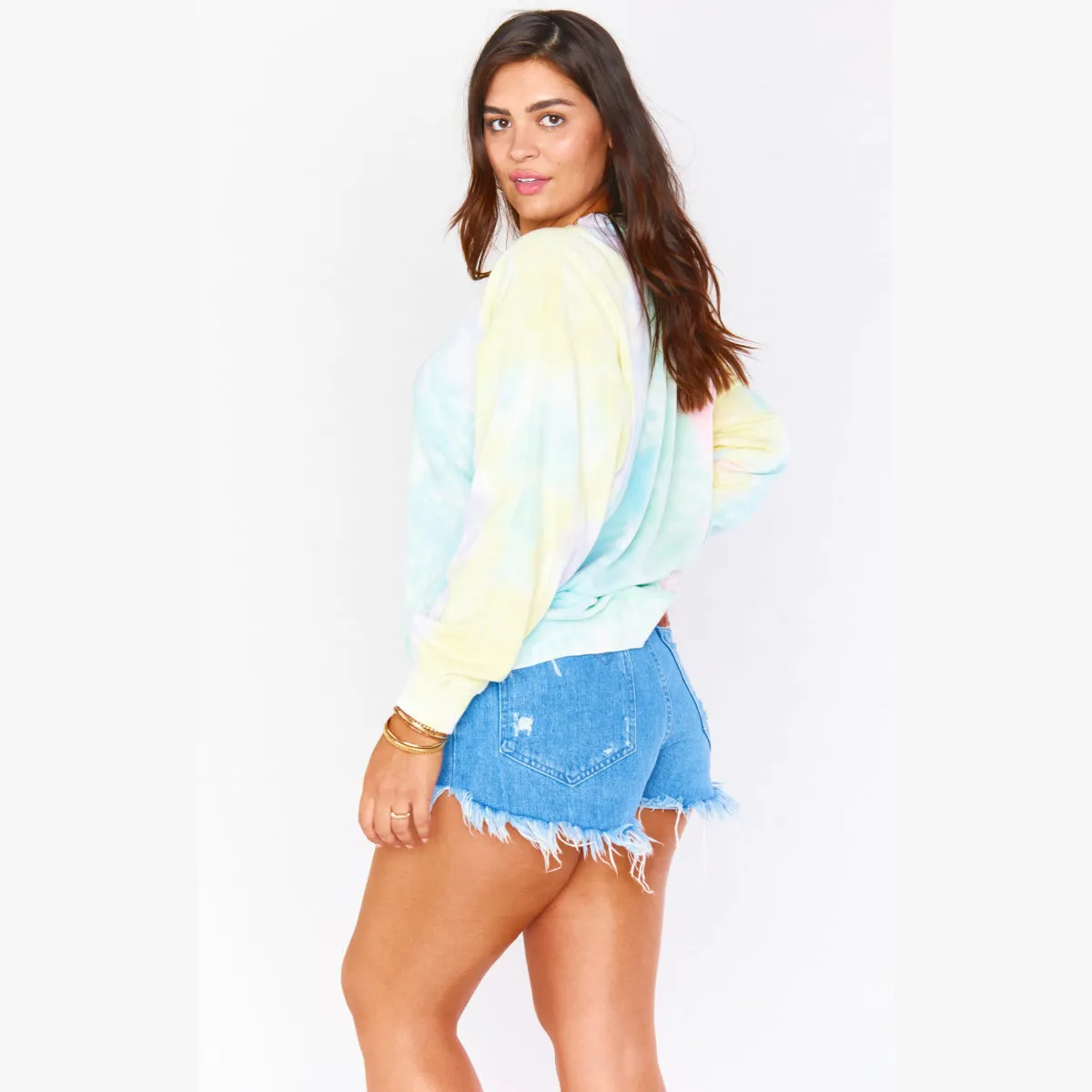 Boyfriend Sweatshirt-Rainbow Tie Dye
