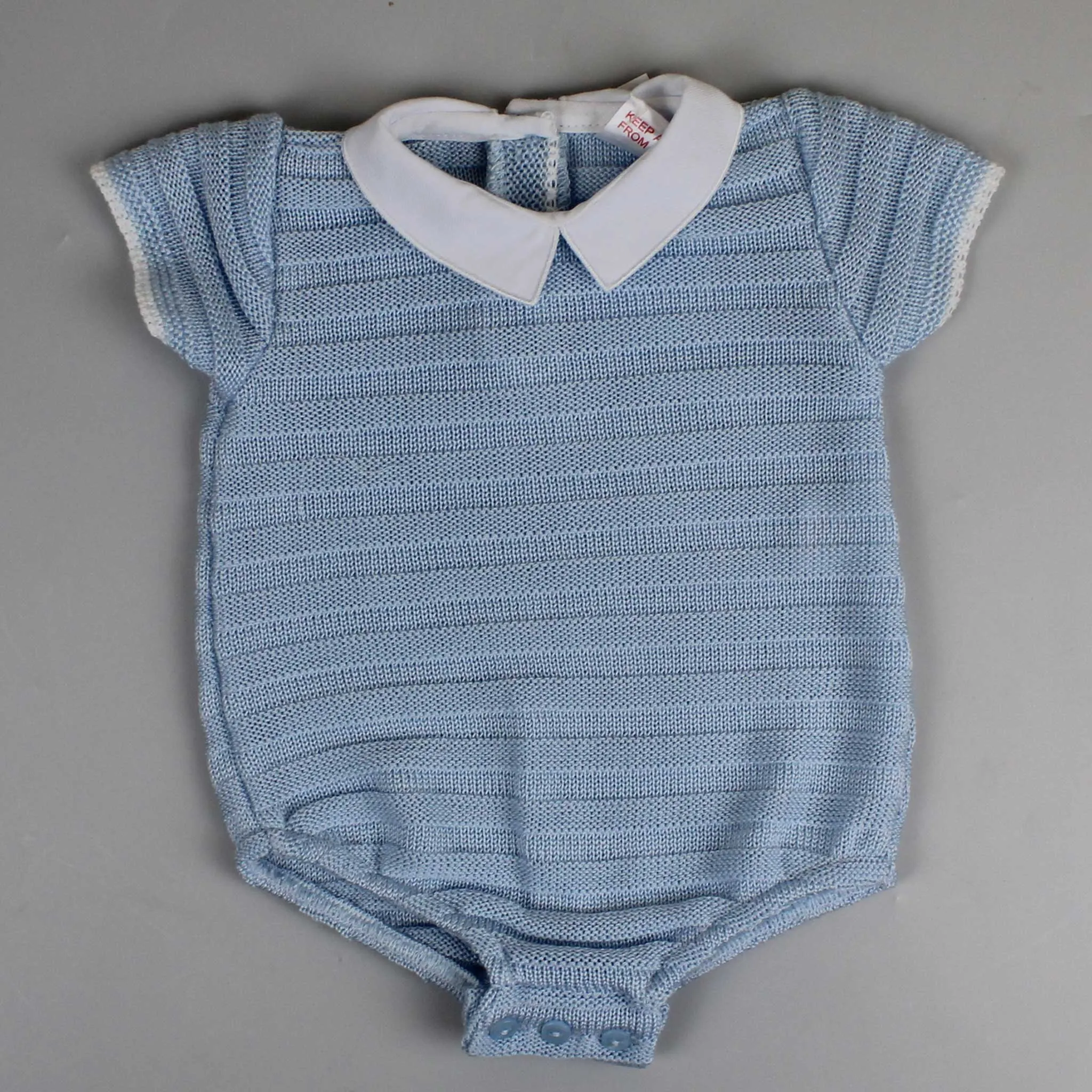 Boys Blue Knitted Romper - Pex Hugo