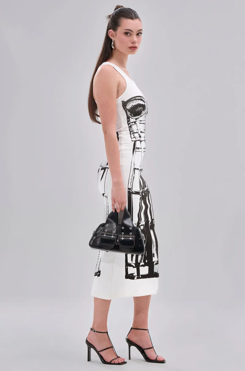 BREAK FREE PRINTED MIDI DRESS