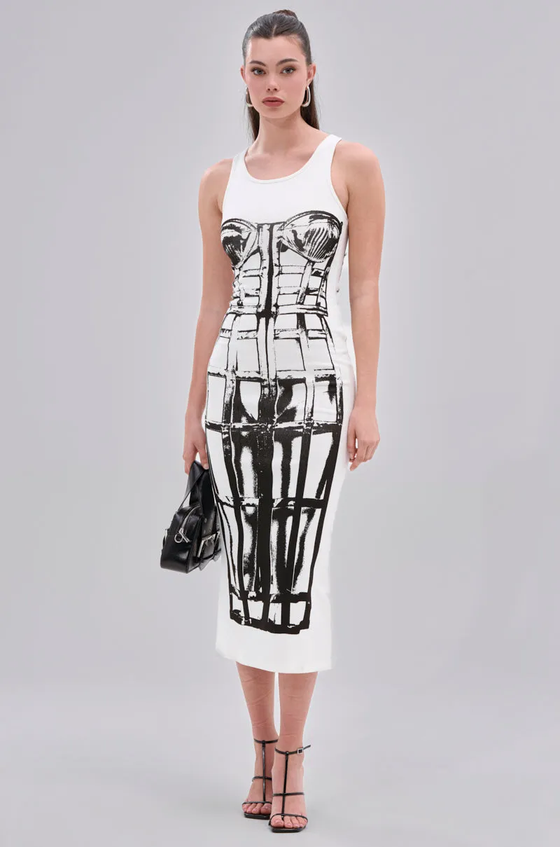 BREAK FREE PRINTED MIDI DRESS