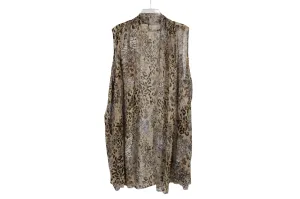 Brown Chiffon Vest Cardigan | One Size