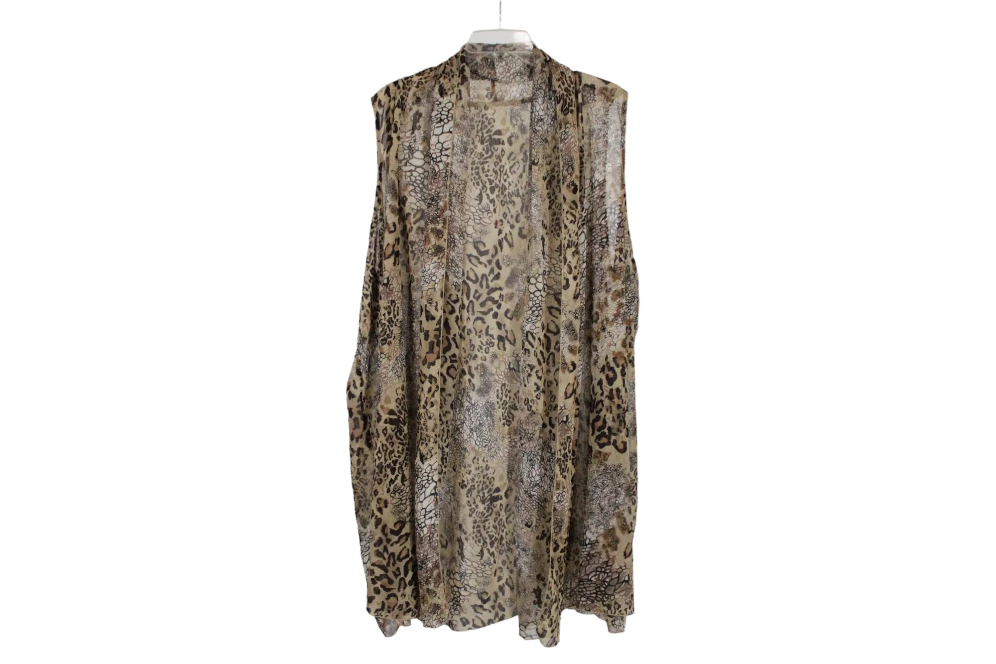 Brown Chiffon Vest Cardigan | One Size