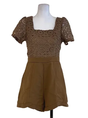 Brown Half Laced Rompers