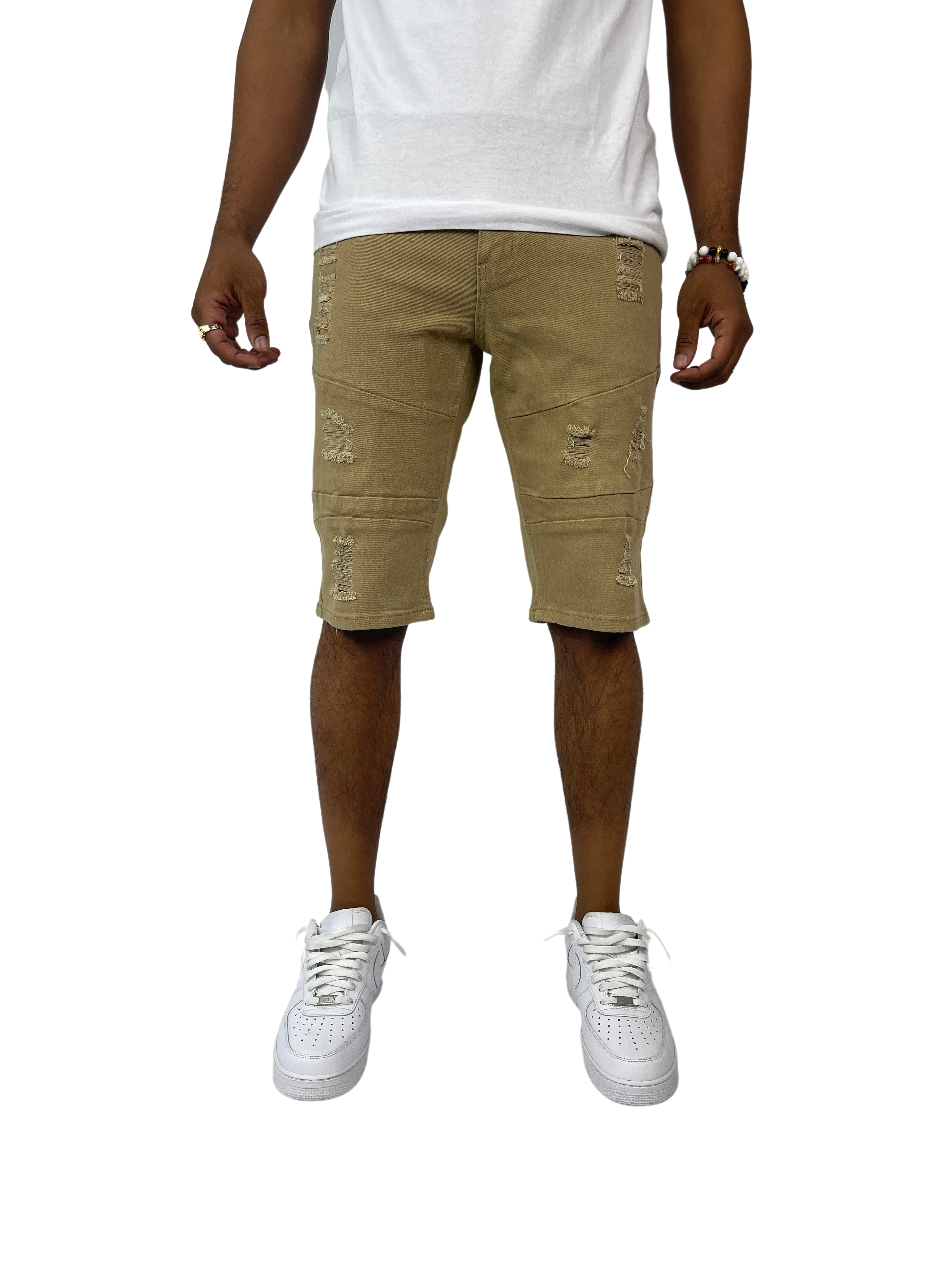 BT-BTS21160-Distressed Twill Shorts