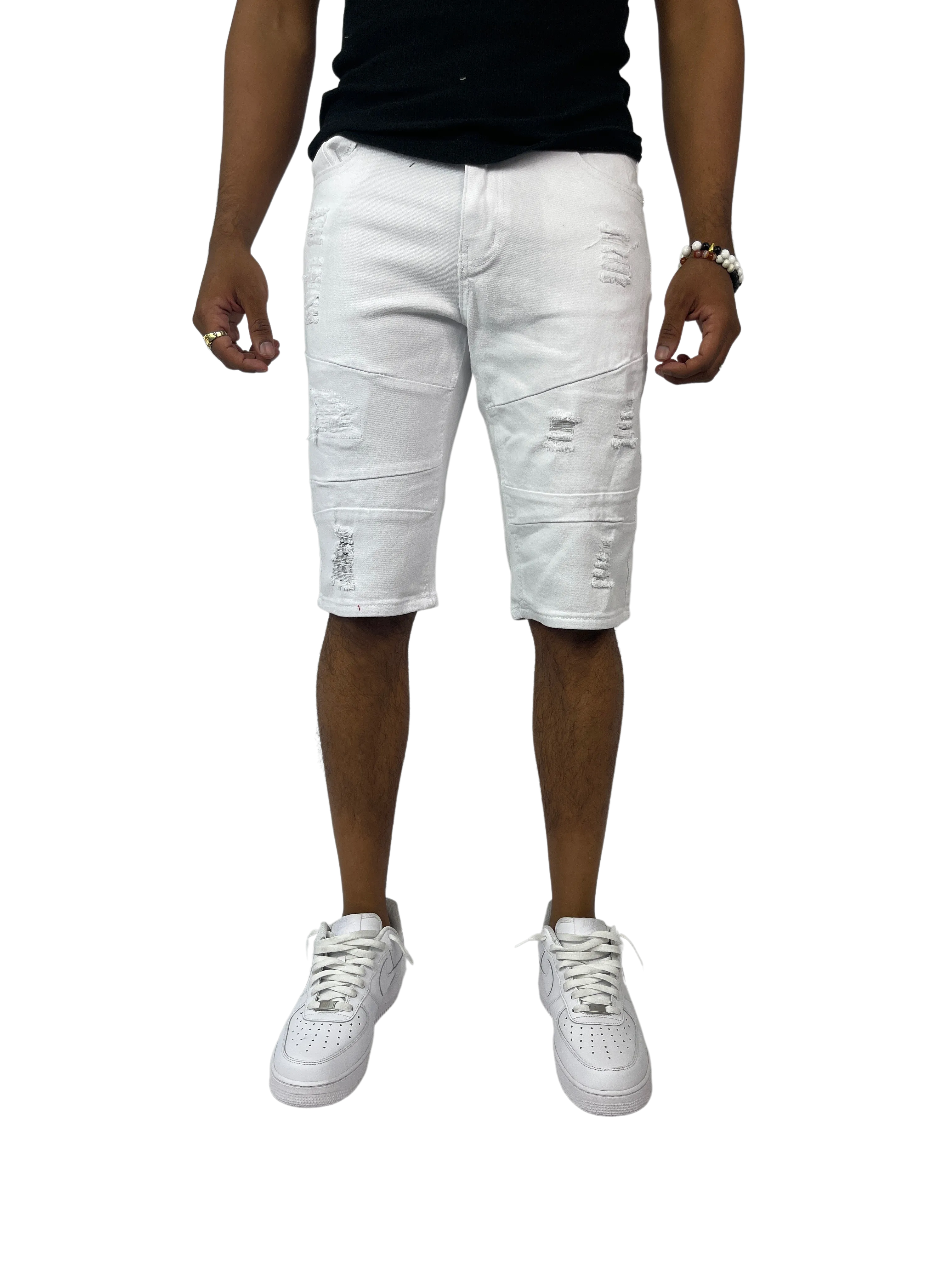BT-BTS21160-Distressed Twill Shorts