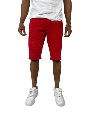 BT-BTS21160-Distressed Twill Shorts