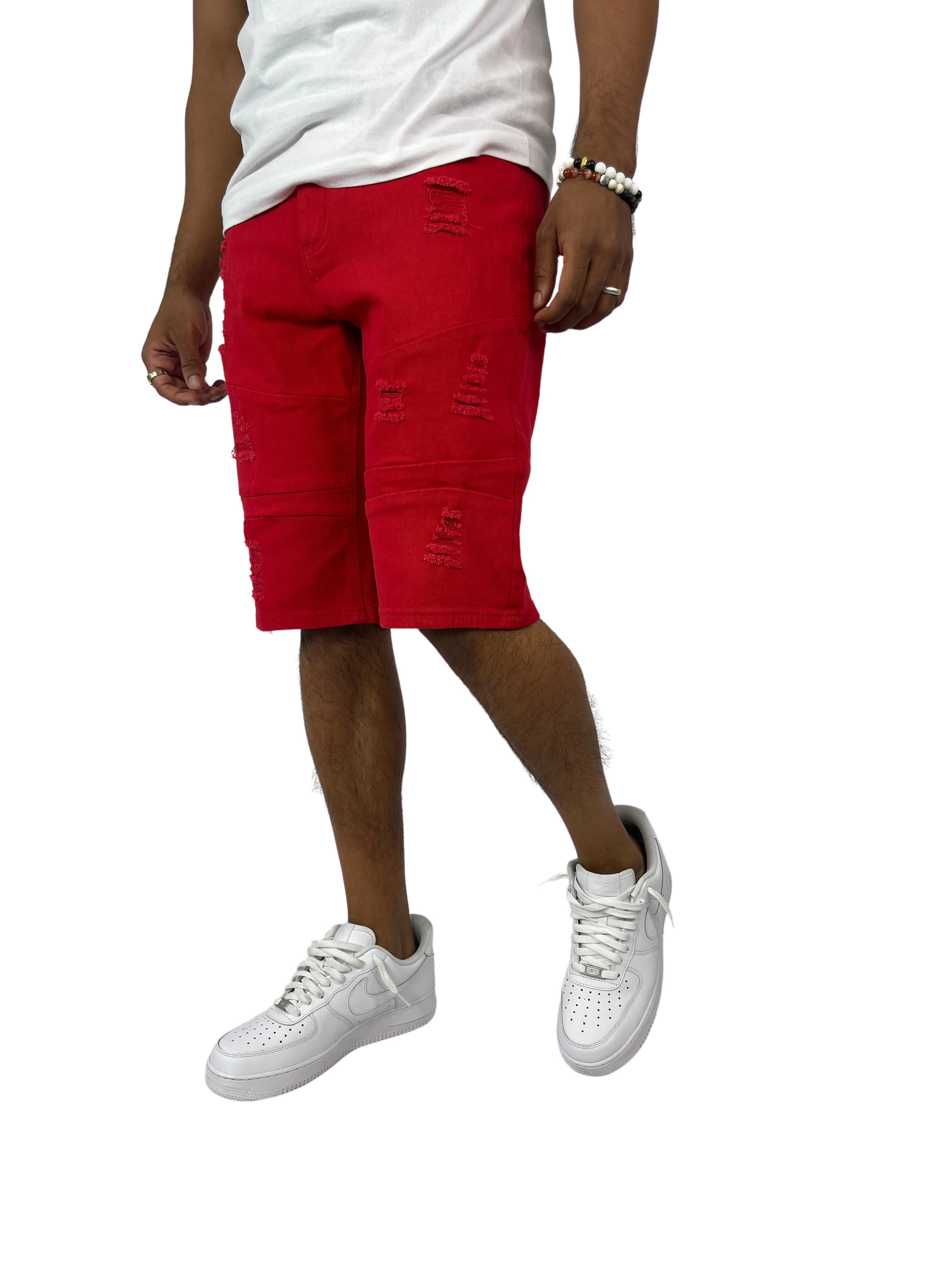 BT-BTS21160-Distressed Twill Shorts