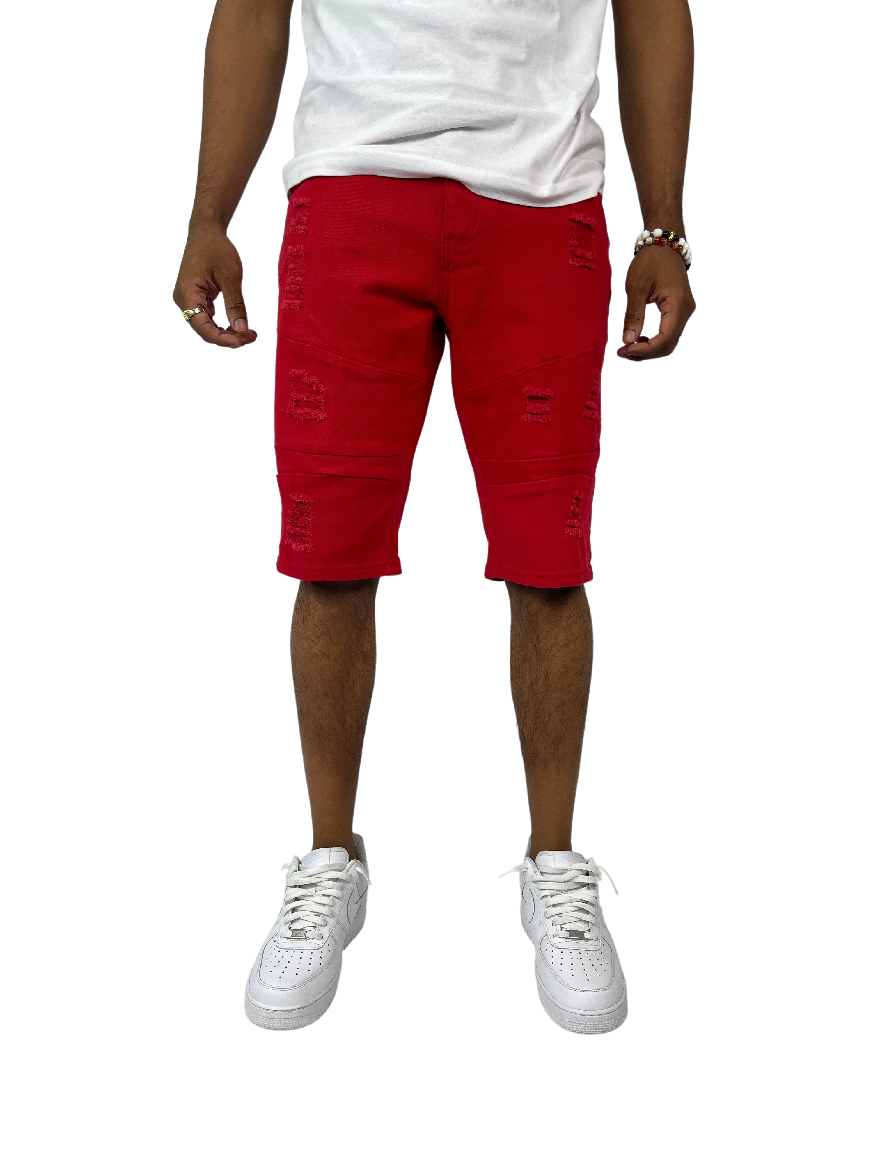 BT-BTS21160-Distressed Twill Shorts