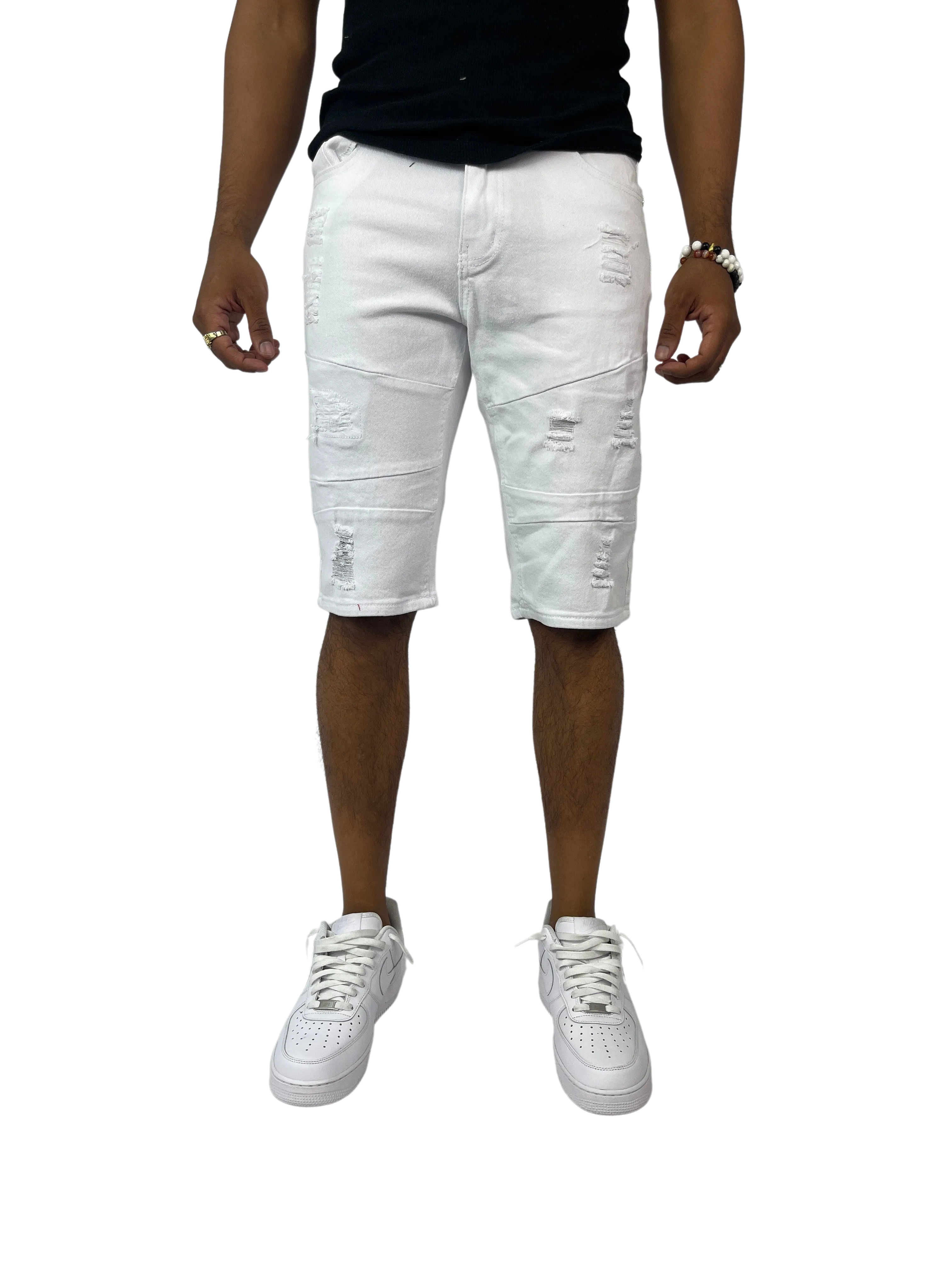 BT-BTS21160-Distressed Twill Shorts
