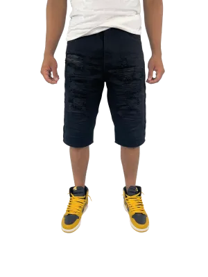 BTS17154: Distressed Solid Colored Twill Shorts