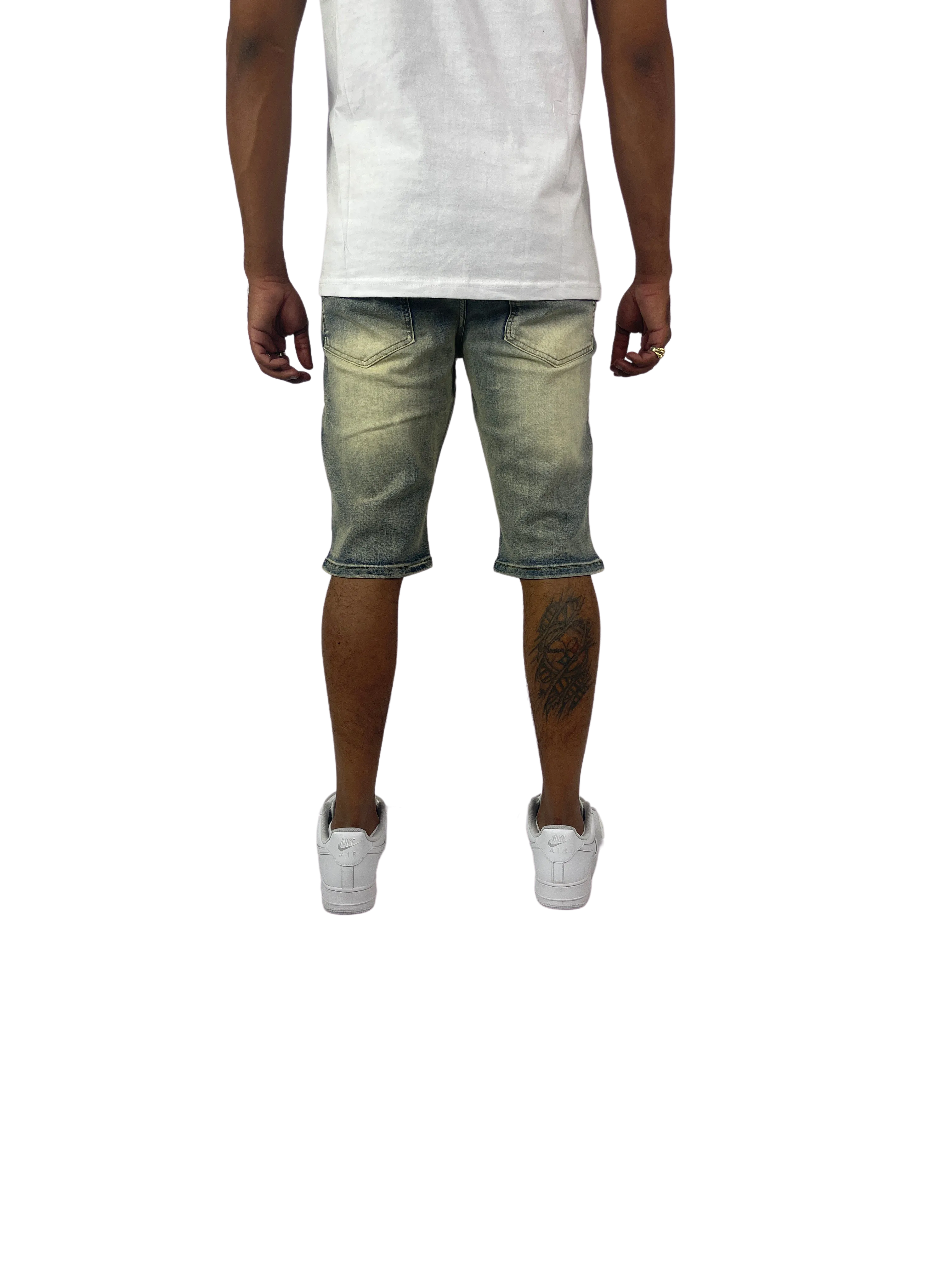 BTS222257X: Big & Tall Distressed Moto Shorts