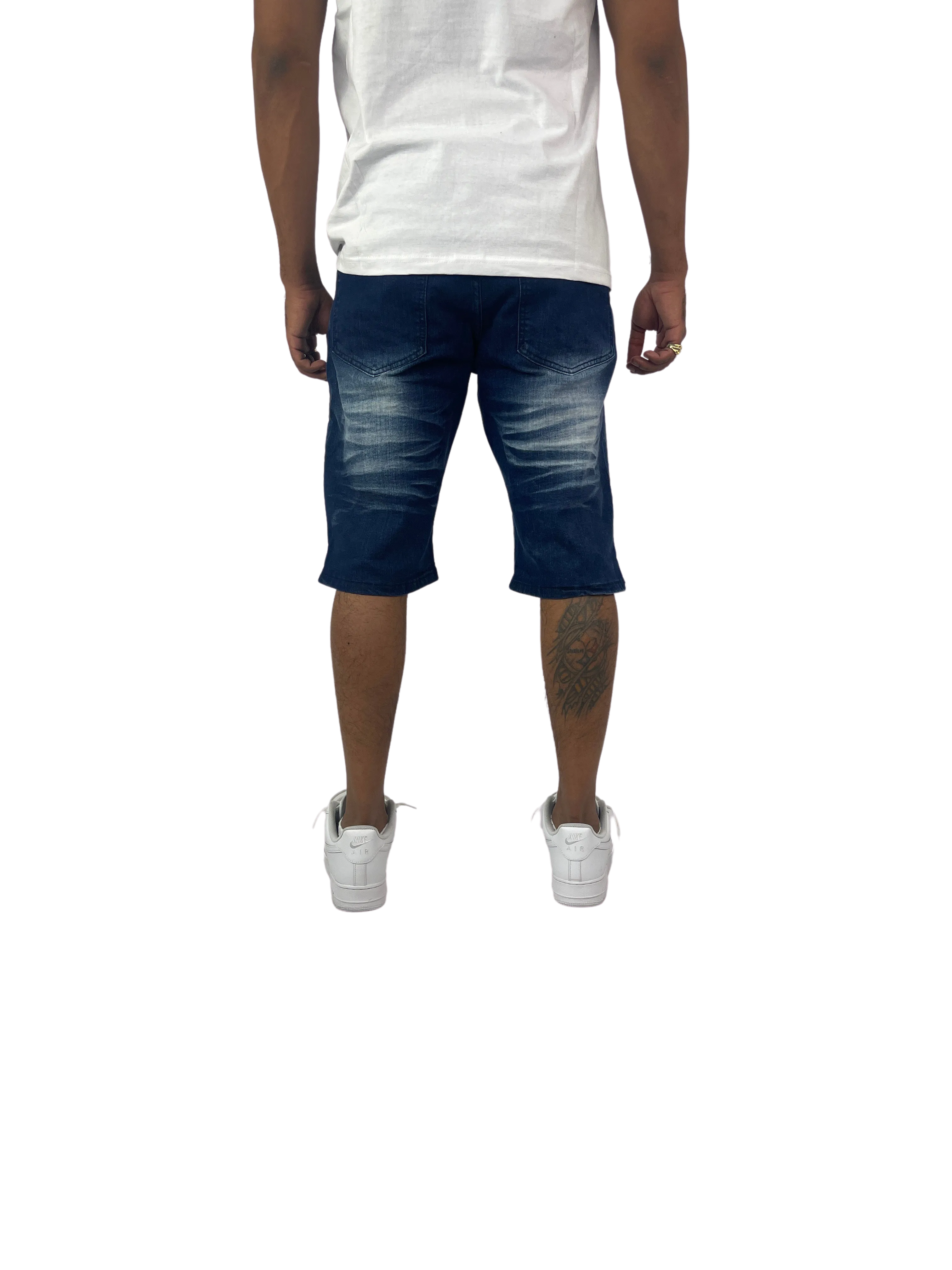 BTS222257X: Big & Tall Distressed Moto Shorts