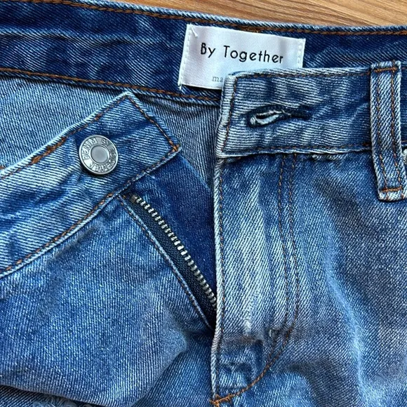 By Together Distressed High Rise Denim Shorts Size Small