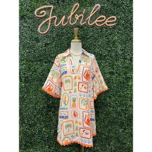 Calla Tropical Print Mini Dress
