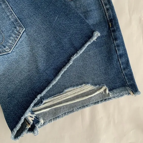 Calvin Klein Jeans  Cut-off Shorts Size 16 Blue Distressed Raw Hem High Rise
