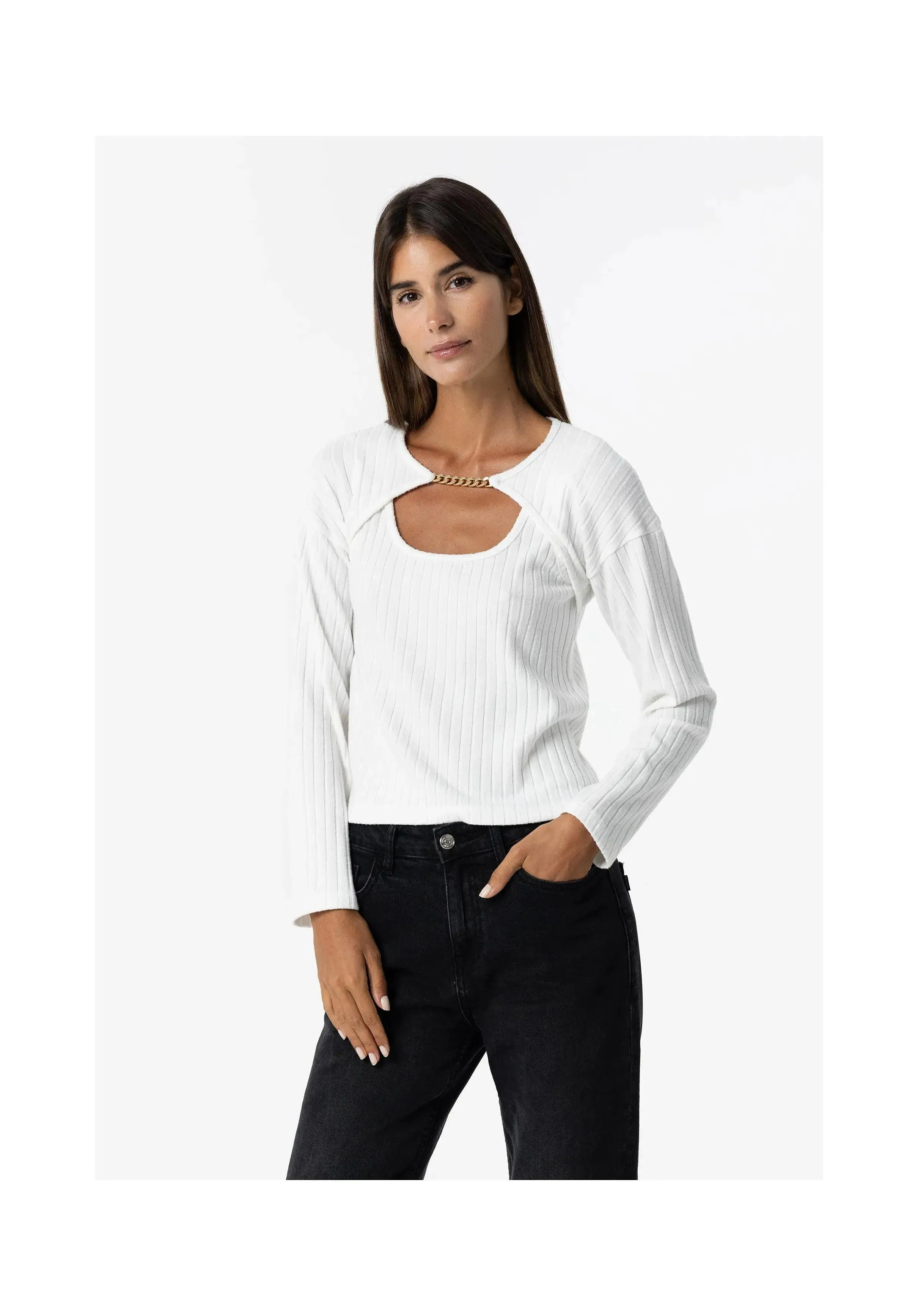 Camiseta Tiffosi Taylor Cut Out con Aplique Dorado