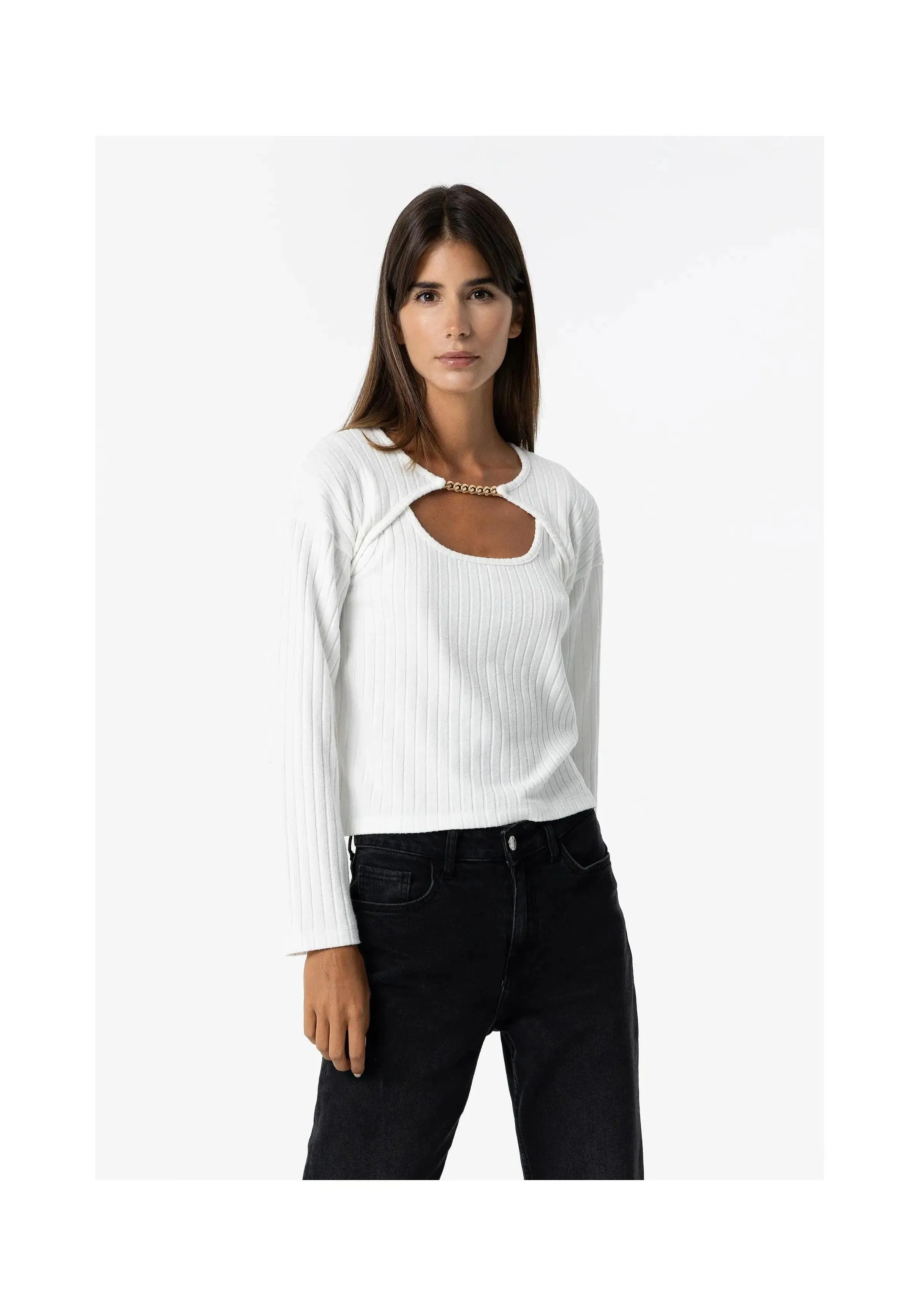 Camiseta Tiffosi Taylor Cut Out con Aplique Dorado