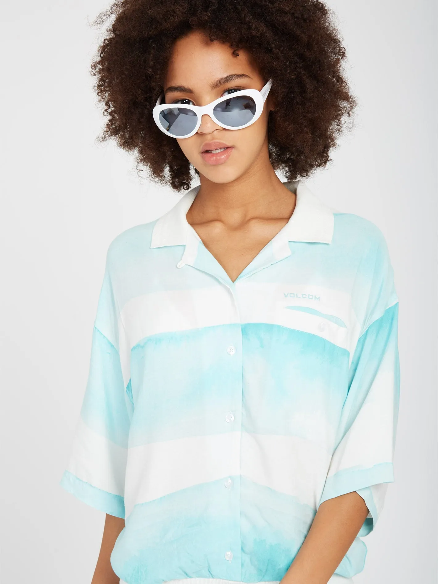 Chemise Stay Stripes - PALE AQUA