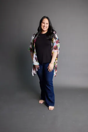Chiffon Shawl in Abstract Floral