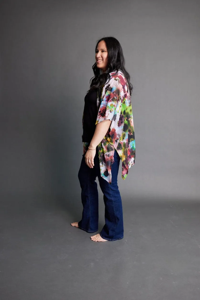 Chiffon Shawl in Abstract Floral